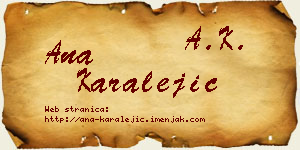 Ana Karalejić vizit kartica
